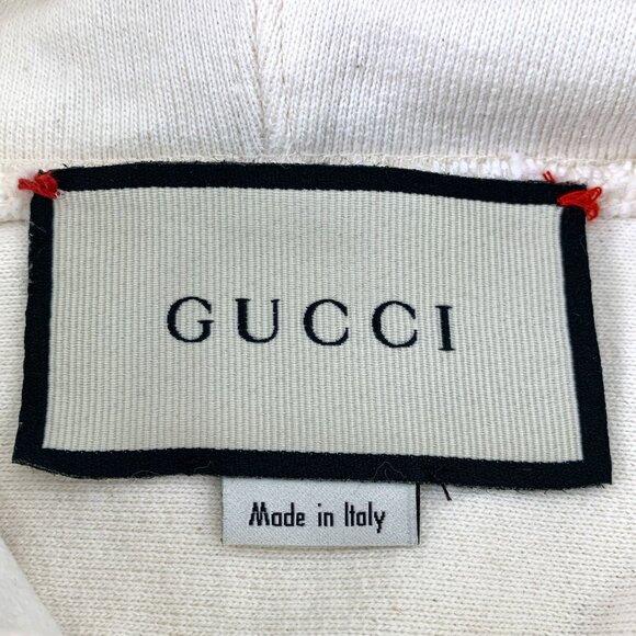 Gucci Unisex Ivory Hoodie With Red Logo & Lamb Graphic - Picture 8 of 8